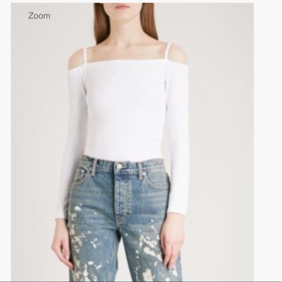 helmut lang off the shoulder top